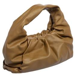 Pre Owned Bottega Veneta Camel Brown Leather Medium The Shoulder Pouch Bag