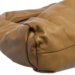 Pre Owned Bottega Veneta Camel Brown Leather Medium The Shoulder Pouch Bag