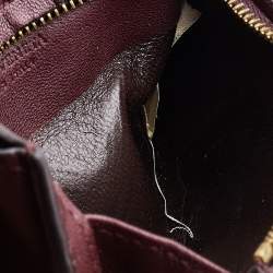 Pre Owned Bottega Veneta Burgundy Intrecciato Leather Card Holder