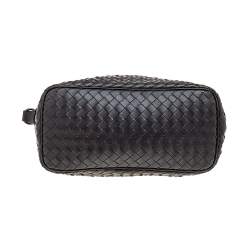 Pre Owned Bottega Veneta Dark Brown Intrecciato Leather Shoulder Bag