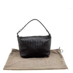 Pre Owned Bottega Veneta Dark Brown Intrecciato Leather Shoulder Bag