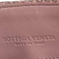 Pre Owned Bottega Veneta Beige/Black Intrecciato Snakeskin Olimpia Shoulder Bag