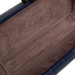 Pre Owned Bottega Veneta Blue Crocodile Knot Clutch