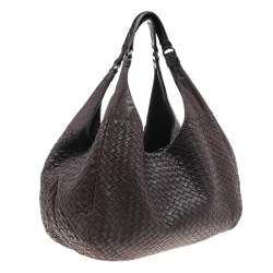 Pre Owned حقيبة هوبو بوتيغا فينيتا كامبانا جلد إنترشياتو بني