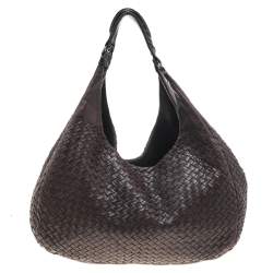 Pre Owned حقيبة هوبو بوتيغا فينيتا كامبانا جلد إنترشياتو بني