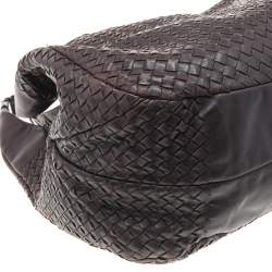 Pre Owned حقيبة هوبو بوتيغا فينيتا كامبانا جلد إنترشياتو بني