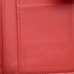 Pre Owned Bottega Veneta Orange Intrecciato Leather Wallet