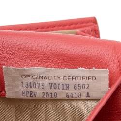 Pre Owned Bottega Veneta Orange Intrecciato Leather Wallet