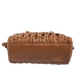 Pre Owned Bottega Veneta Brown Intrecciato Leather Braided Handle Satchel