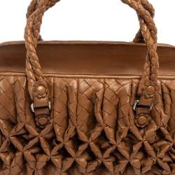 Pre Owned Bottega Veneta Brown Intrecciato Leather Braided Handle Satchel