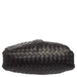 Pre Owned Bottega Veneta Black Intrecciato Leather Large The Pouch Clutch