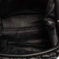 Pre Owned Bottega Veneta Black Intrecciato Leather Large The Pouch Clutch