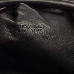 Pre Owned Bottega Veneta Black Intrecciato Leather Large The Pouch Clutch