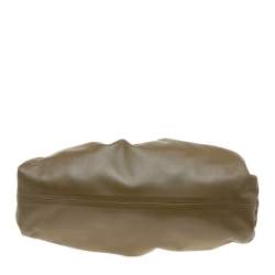 Pre Owned Bottega Veneta Olive Green Leather The Pouch Clutch