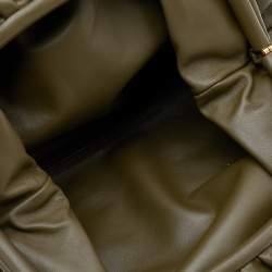 Pre Owned Bottega Veneta Olive Green Leather The Pouch Clutch