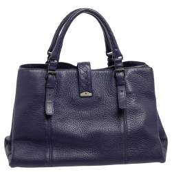 Bottega Veneta Blue Cervo Leather Medium Roma Tote