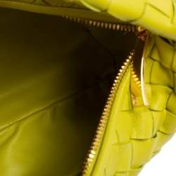 Pre Owned Bottega Veneta Apple Green Intrecciato Leather Mini BV Jodie Hobo