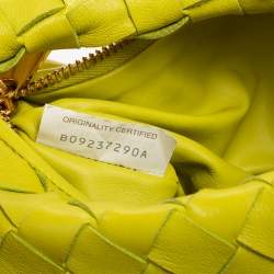 Pre Owned Bottega Veneta Apple Green Intrecciato Leather Mini BV Jodie Hobo