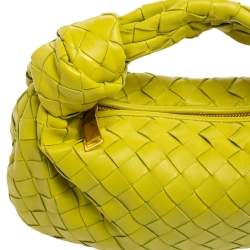 Pre Owned Bottega Veneta Apple Green Intrecciato Leather Mini BV Jodie Hobo
