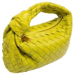 Pre Owned Bottega Veneta Apple Green Intrecciato Leather Mini BV Jodie Hobo