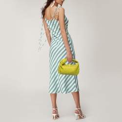 Pre Owned Bottega Veneta Apple Green Intrecciato Leather Mini BV Jodie Hobo