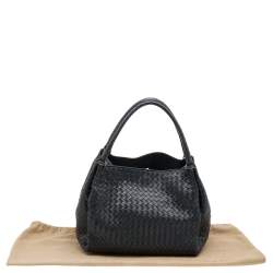 Pre Owned Bottega Veneta Black Intrecciato Leather Tote