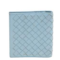 Bottega Veneta Light Blue Intrecciato Leather Wallet