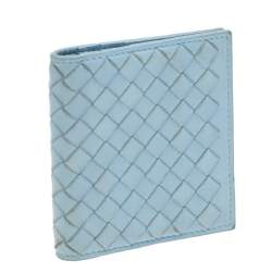 Bottega Veneta Light Blue Intrecciato Leather Wallet