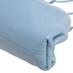 Pre Owned Bottega Veneta Blue Leather Mini The Pouch Bag