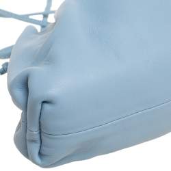 Pre Owned Bottega Veneta Blue Leather Mini The Pouch Bag