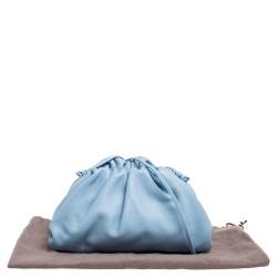 Pre Owned Bottega Veneta Blue Leather Mini The Pouch Bag