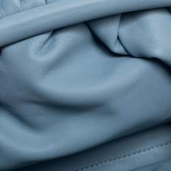 Pre Owned Bottega Veneta Blue Leather Mini The Pouch Bag