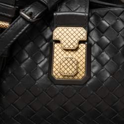 مملوكة مسبقًا حقيبة يد توتس بوتيغا فينيتا ميني روما جلد انترشياتو أسود