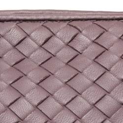 Pre Owned Bottega Veneta Mauve Intrecciato Leather Nodini Crossbody Bag