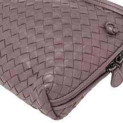Pre Owned Bottega Veneta Mauve Intrecciato Leather Nodini Crossbody Bag