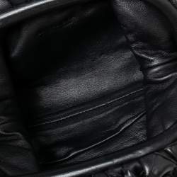 Pre Owned Bottega Veneta Black Intrecciato Leather Mini The Pouch Bag