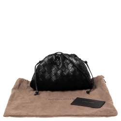 Pre Owned Bottega Veneta Black Intrecciato Leather Mini The Pouch Bag