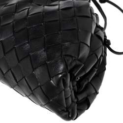 Pre Owned Bottega Veneta Black Intrecciato Leather Mini The Pouch Bag