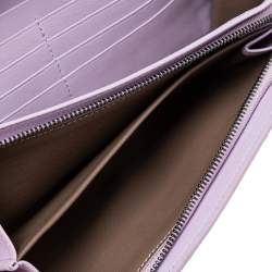 Pre Owned Bottega Veneta Lilac Ayers Flap Continental Wallet