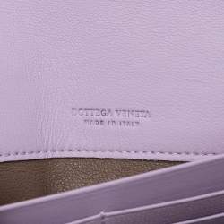 Pre Owned Bottega Veneta Lilac Ayers Flap Continental Wallet