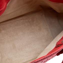 Pre Owned حقيبة يد توتس بوتيغا فينيتا جلد إنترشياتو أحمر