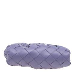 Pre Owned Bottega Veneta Purple Intrecciato Leather Wristlet Coin Purse