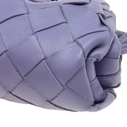 Pre Owned Bottega Veneta Purple Intrecciato Leather Wristlet Coin Purse