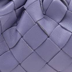 Pre Owned Bottega Veneta Purple Intrecciato Leather Wristlet Coin Purse