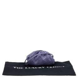 Pre Owned Bottega Veneta Purple Intrecciato Leather Wristlet Coin Purse