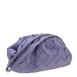Pre Owned Bottega Veneta Purple Intrecciato Leather Wristlet Coin Purse