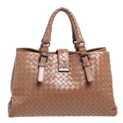 مملوكة مسبقًا حقيبة يد  توتس بوتيغا فينيتا روما  جلد إنترشياتو بني صغيرة