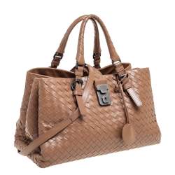 مملوكة مسبقًا حقيبة يد  توتس بوتيغا فينيتا روما  جلد إنترشياتو بني صغيرة