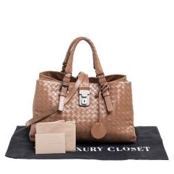 مملوكة مسبقًا حقيبة يد  توتس بوتيغا فينيتا روما  جلد إنترشياتو بني صغيرة