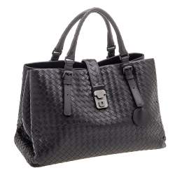 Pre Owned حقيبة يد توتس بوتيغا فينيتا روما جلد إنترشياتو بني داكن متوسطة   